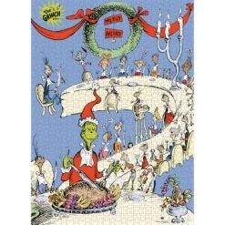 Dr. Seuss The Grinch Feast 1,000 Piece Puzzle -Game Sale Store 2023 1k PZ DrSeussGrinchFeast ImageDiecut Retailer
