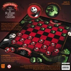 Checkers: Disney Tim Burton The Nightmare Before Christmas -Game Sale Store 2023 NIGHTMARE BEFORE CHRISTMAS CHECKERS BOX BOTTOM FLAT RETAILER