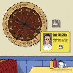 JENGA®: Bob's Burgers Edition -Game Sale Store Bobs Burger Jenga cards spinner graphic