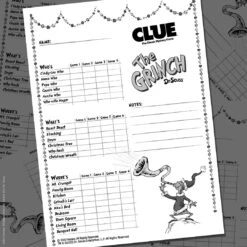 CLUE®: The Grinch -Game Sale Store CLUE Grinch 2022 score pad