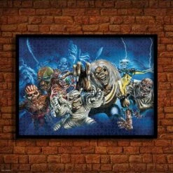 Iron Maiden "The Faces Of Eddie" 1000 Piece Puzzle -Game Sale Store Iron Maiden 1000k PZ framed graphic