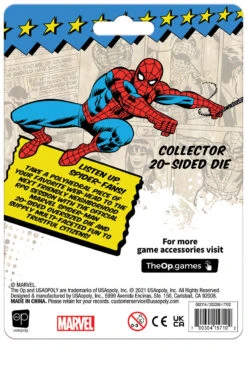 Marvel Spider-Man 20-Sided Die -Game Sale Store MarvelSpideyD202022backWeb
