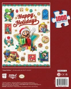 Super Mario™ "Happy Holidays" 1000 Piece Puzzle -Game Sale Store Nintendo HappyHoliday 1k 21 flatbb web