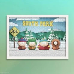 South Park "Paper Bus Stop" 1000 Piece Puzzle -Game Sale Store SP PaperBusStop 1k PZ framed puzzle