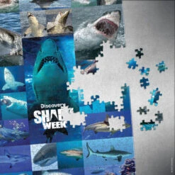 Shark Week "Shiver Of Sharks" 1000 Piece Puzzle -Game Sale Store Shark Week Shiver of Sharks 1k PZ puzzle w pieces