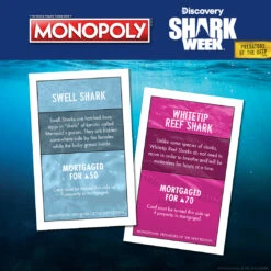 MONOPOLY®: Predators Of The Deep Edition -Game Sale Store SharkWeekMonopoly graphic TitleDeeds