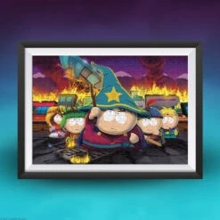 South Park "The Stick Of Truth" 1,000 Piece Puzzle -Game Sale Store SouthParkStickofTruthPZ graphic framed