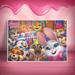 Sweet Escapes "Buzz’s Birthday" 1000 Piece Puzzle -Game Sale Store Sweet Escapes Buzz Bday 1k PZ framed