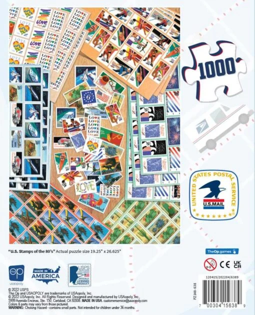 USPS "U.S. Stamps Of The 80's" 1000 Piece Puzzle - Image 6