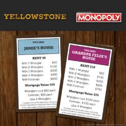 MONOPOLY®: Yellowstone -Game Sale Store YellowstoneMonopoly graphic TitleDeedsV2