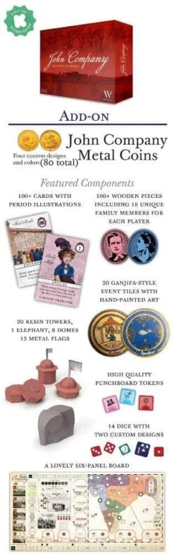 John Company Plus Metal Coin Set Bundle (Kickstarter Special) -Game Sale Store john company plus metal coin set bundle kickstarter pre order special kickstarter board game wehrlegig games 41009743069336